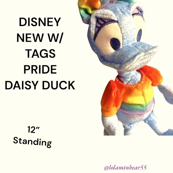 NEW WITH TAGS DISNEY DAISY DUCK RAINBOW 🌈 COLLECTION- GLITTER SPARKLE FUR - Picture 11 of 15